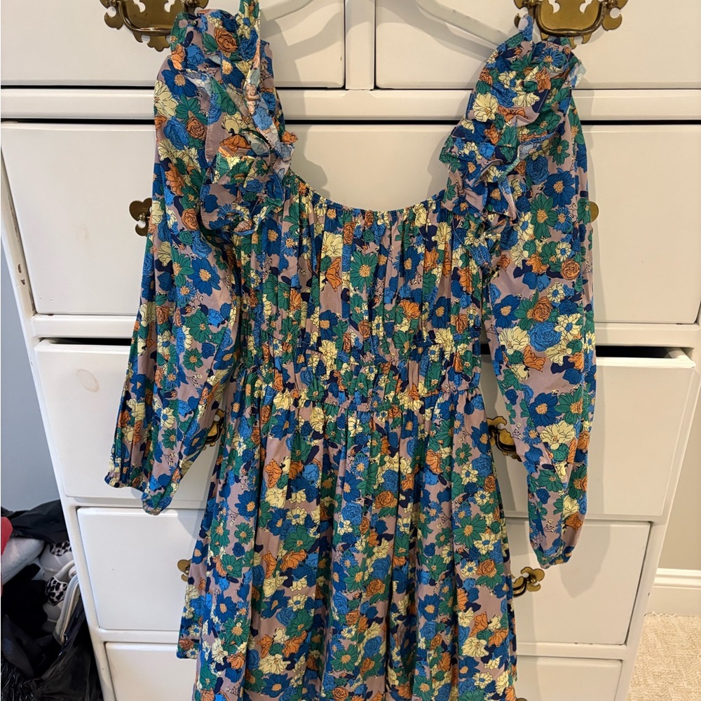 Entro Blue and Green Floral Dress